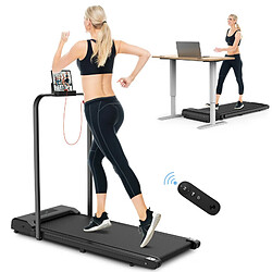 2 en 1 Tapis de marche Pliable - BIGZZIA Tapis de Course Roulant électrique - 1-10 Km/h Vitesse Réglable - Avec accoudoir et Écran LCD Noir