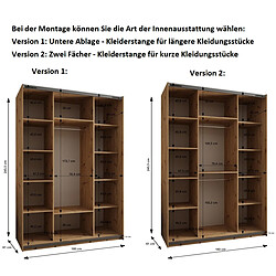 Abiks Meble Armoire à portes battantes Lux 3 245,5/180/64 2 portes pas cher