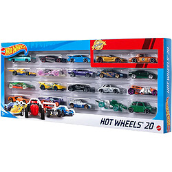 Hot Wheels Coffret 20 véhicules pour enfant de petites voitures miniatures 