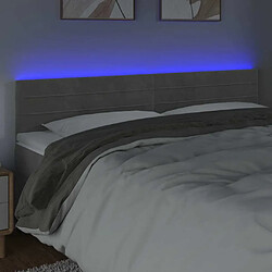 Avis Maison Chic Tête de lit scandinave à LED,meuble de chambre Gris clair 160x5x78/88 cm Velours -MN32425