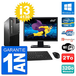 PC Lenovo M93p SFF Ecran 22" Intel i3-4130 RAM 32Go Disque 2To Windows 10 Wifi · Occasion 