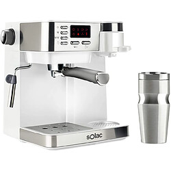 Solac machine à café multifonction 3 en 1 de 20 bars 850W blanc gris