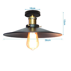 Avis Stoex 2x Vintage Plafonnier Industriel Ø36cm Retro en Métal Lustre Luminaire L'éclairage pour Chambre Salon Cuisine Couloir ,Noir