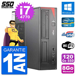 PC Fujitsu Esprimo E520 E85+ DT Intel i7-4770 RAM 8Go SSD 120Go Windows 10 Wifi - Occasion