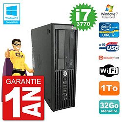 PC HP WorkStation Z220 SFF Core i7-3770 RAM 32Go Disque 1To Graveur DVD Wifi W7 - Occasion