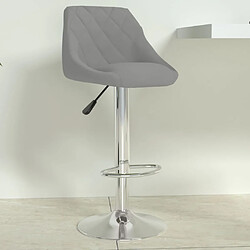 vidaXL Tabouret de bar Gris clair Velours