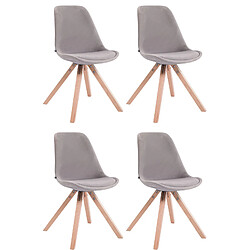 Decoshop26 4 chaises de salle à manger style scandinave en velours gris clair pieds carré en bois CDS10193