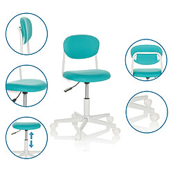 Chaise de bureau pour enfants / chaise pivotante pour enfants KIDDY BASE I Tissu turquoise hjh OFFICE