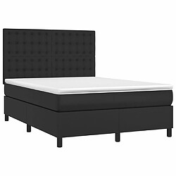 Avis Sommier à lattes et LED,Cadre à lattes de lit avec matelas pour Adulte Noir 140x190 cm -MN63515