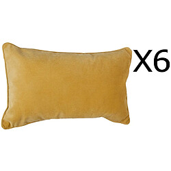 Lot de 6 coussins rectangulaires 100% polyester coloris ocre - Dim : L.50 x l.30 cm -PEGANE