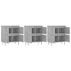 Avis vidaXL Buffets 3 pcs gris béton bois d'ingénierie