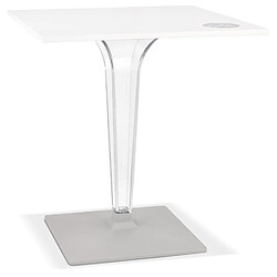 Alterego Table de terrasse carrée 'LIMPID' blanche intérieur/extérieur - 68x68 cm LIMPID