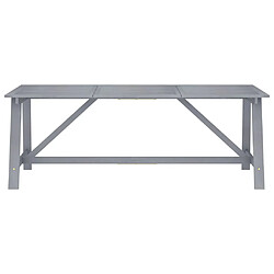 vidaXL Table à dîner de jardin Gris 206x100x74 cm Bois d'acacia massif