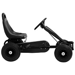 vidaXL Kart à pédales avec pneus Noir