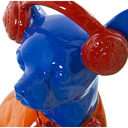 Figurine Décorative Alexandra House Living Bleu Orange Plastique Chien Casque 14 x 26 x 18 cm pas cher