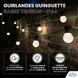 SkyLantern Guirlande Guinguette 10M 20 Bulbes blanc chaud + 3M de câble