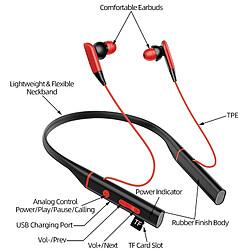 Avis Universal Casque Bluetooth sportif avec carte mémoire, casque sans fil, casque stéréo, col bas, Bluetooth.