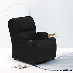 Avis Produceshop Fauteuil relax inclinable avec repose-pieds en microfibre de velours Lucrezia, Couleur: Noir