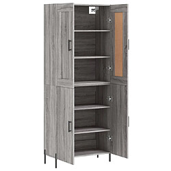 Avis vidaXL Buffet haut Sonoma gris 69,5x34x180 cm Bois d'ingénierie