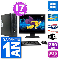 PC HP 800 G1 Ecran 22" Core i7-4790 RAM 8Go Disque 250Go Windows 10 Wifi · Occasion 