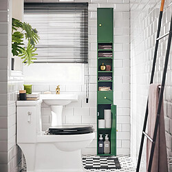 SoBuy BZR34-SY Meuble de Rangement Salle d Bain Meuble Colonne Armoire de Toilette Meuble WC L20xP20xH180cm, Vert