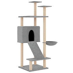 Arbre à chat avec griffoirs,niche pour chat en sisal Gris clair 153 cm -MN79172