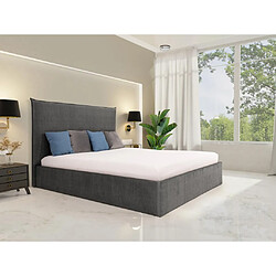 Lit coffre 140 x 200 cm - Velours - Gris + Matelas - SORYO de Pascal Morabito