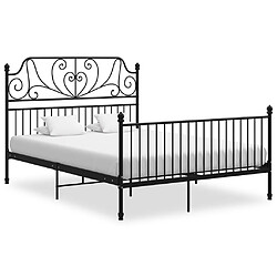 vidaXL Cadre de lit sans matelas noir métal 140x200 cm