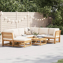 vidaXL Salon de jardin avec coussins 8 pcs bois massif d'acacia 