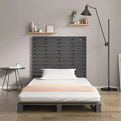 Avis Maison Chic Tête de lit scandinave,Meuble de chambre murale Gris 146x3x91,5 cm Bois massif de pin -MN16156