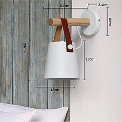 Avis Universal Applique murale à ceinture de 13 cm, applique murale en bois massif simple et moderne de 220 watts, applique de chevet créative pour l'allée de la chambre, blanc(blanche)