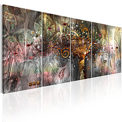 Decoshop26 Tableau toile de décoration murale impression premium en 5 parties sur châssis en bois motif Terre de Bonheur I225x90cm 11_0014284 