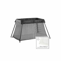 Pack lit parapluie Light noir + drap housse blanc - Babybjörn