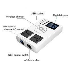 Avis Wewoo Chargeur sans fil YC-CDA10W 10W Multi Port USB Affichage numérique intelligent à charge rapideprise américaine