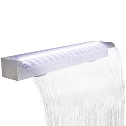 vidaXL Lame d'eau rectangulaire à LED 90 cm en acier inoxydable pour piscine