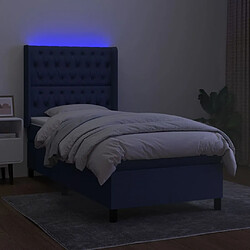 Avis Sommier à lattes,Cadre à lattes de lit pour Adulte matelas et LED Bleu 90x200 cm Tissu -MN20672