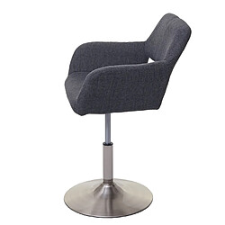 Avis Decoshop26 Chaise à manger cuisine bureau design rétro chic en tissu gris foncé pied chromé 04_0002171