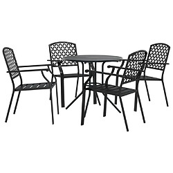 vidaXL Ensemble de chaises de jardin empilables 5 pcs anthracite