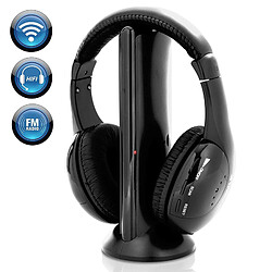 GUPBOO Nouveau casque sans fil Hi-Fi 5 en 1 pour TV DVD MP3 PC noir ~