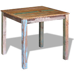 Avis vidaXL Table de salle à manger Bois de récupération massif 80x82x76 cm