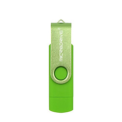 Wewoo Clé USB MicroDrive 64 Go USB 2.0 pour téléphone et ordinateur Double disque rotatif OTG Metal U Vert 