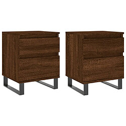 vidaXL Tables de chevet 2 pcs chêne marron 40x35x50 cm bois ingénierie