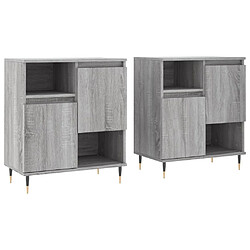 Maison Chic Ensemble de 2 Buffets,commode,console pour rangement sonoma gris bois d'ingénierie -MN86239