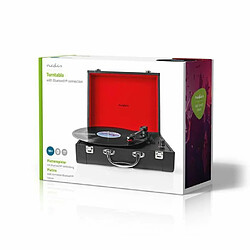 Avis NEDIS Platine Vinyle Bluetooth Courroie Stéréo RCA Bluetooth® 18 W Préamplificateur intégré MD Malette Cuir NOIR ROUGE