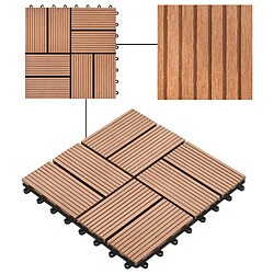 Avis vidaXL Carreau de terrasse 11 pcs WPC 30 x 30 cm 1 m² Marron