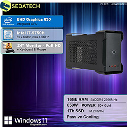 Sedatech Pack Mini-PC Evo • Intel i7-9750H • 16Go RAM • 1To SSD M.2 • Windows 11 • Moniteur 24"