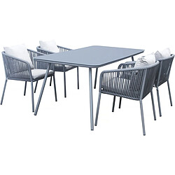 Habitat Et Jardin Salon de jardin repas Léna - 194 x 70 x 73 cm - Grise 