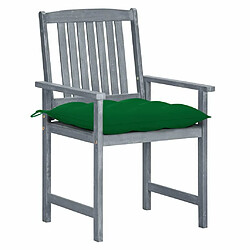 Maison Chic Lot de 8 Chaises de jardin,Fauteuil d'extérieur avec coussins Bois d'acacia solide Gris -MN54793