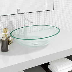 vidaXL Lavabo Verre 50x37x14 cm Transparent