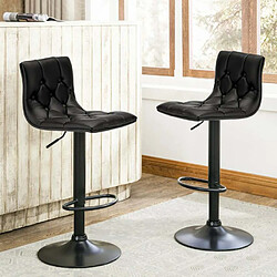 Superstool Tabouret de bar et cuisine rembourré noir design Chesterfield Honolulu Black Edition